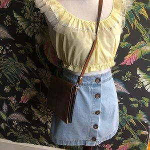 High-waisted | Button front | denim blue skirt